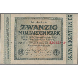 Alemania, 20 Millardos Mark ND 1 Oct 1923 P118a1
