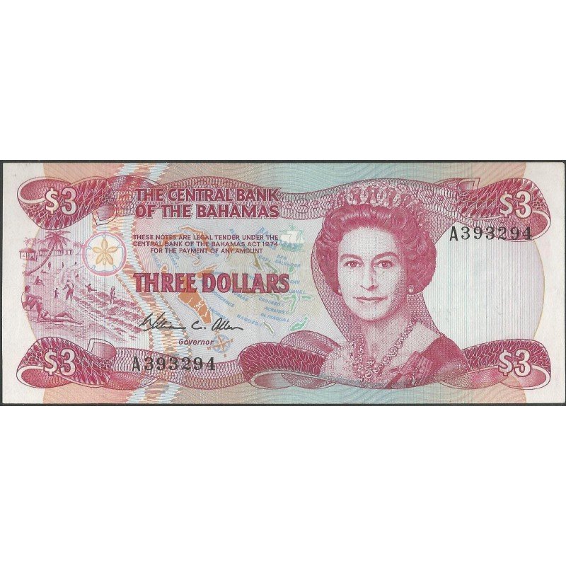 Bahamas, 3 Dollars L1974 (84) P44a