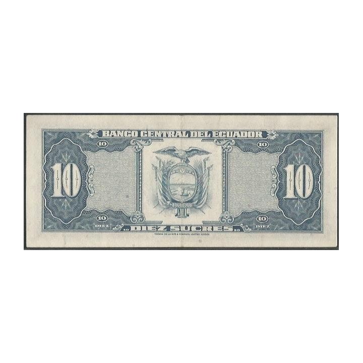 Ecuador 10 Sucres 2O Abr 1983 LK Firma 4 P114b reverso