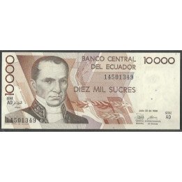 Ecuador 10.000 Sucres 30 JUL 1988 AD P127a