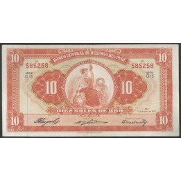 Peru, 10 Soles 21 Ago 1958 P82