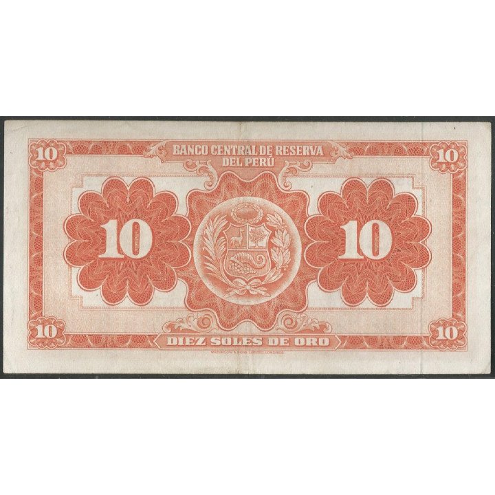 Peru, 10 Soles 21 Ago 1958 P82