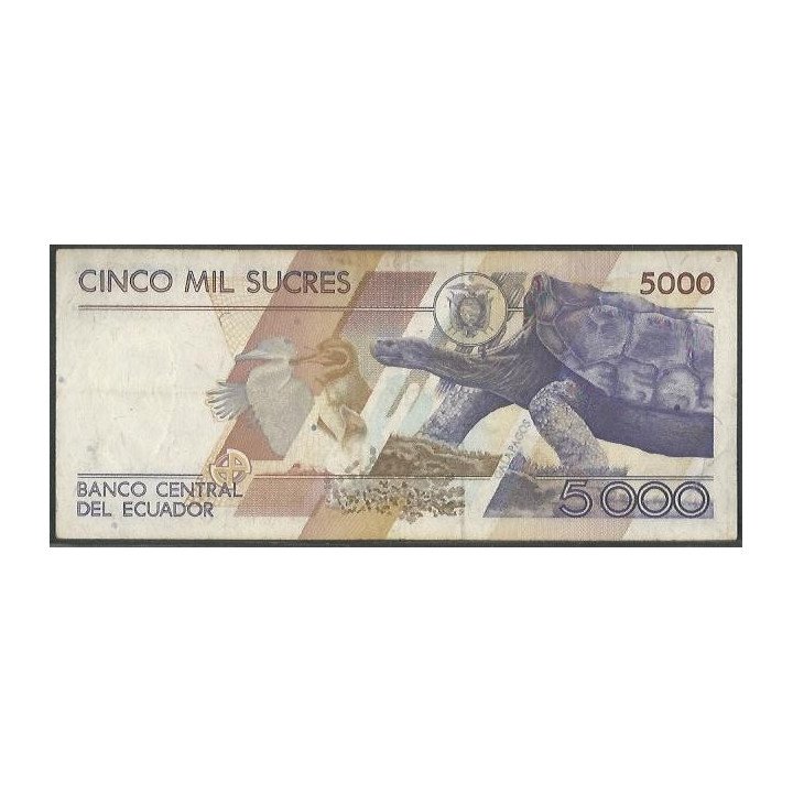 Ecuador 5.000 Sucres 20 Ago 1993 AI P128a reverso