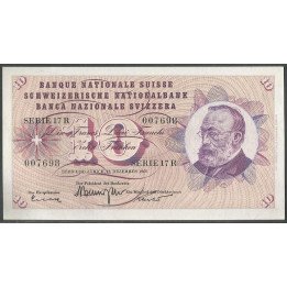 Suiza, 10 Francs 22 Dic 1960 P45f2