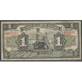 Bolivia, 1 Boliviano 11 May 1911 Serie AR P102a9