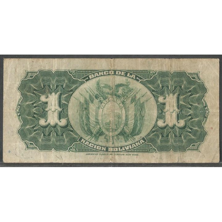 Bolivia, 1 Boliviano 11 May 1911 Serie AR P102a9