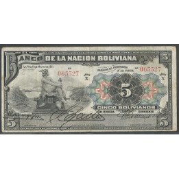 Bolivia, 5 Bolivianos 11 May 2011 Serie X P105a10