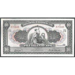 Peru, 10 Soles 16 Jul 1953 P71a