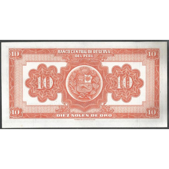 Peru, 10 Soles 16 Jul 1953 P71a