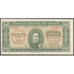 Uruguay, 50 Centesimos L1939 Serie B P34