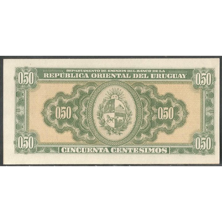 Uruguay, 50 Centesimos L1939 Serie B P34