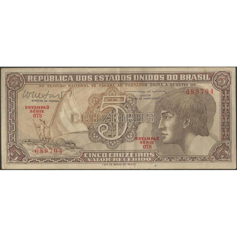 Brasil, 5 Cruzeiros ND1961-2 P166b