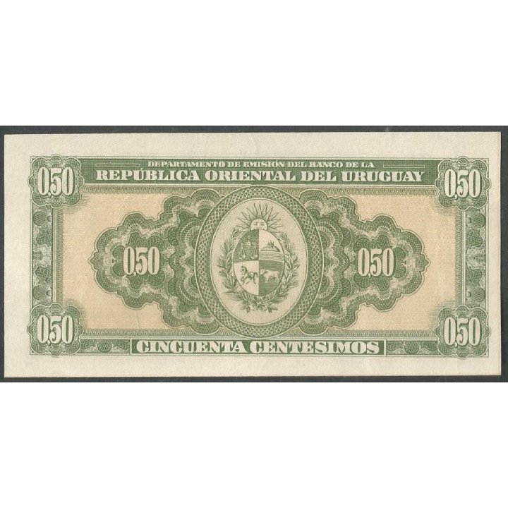 Uruguay, 50 Centesimos L1939 Serie J P34