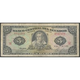 Ecuador, 5 Sucres 17 Nov 1966 HE P113b