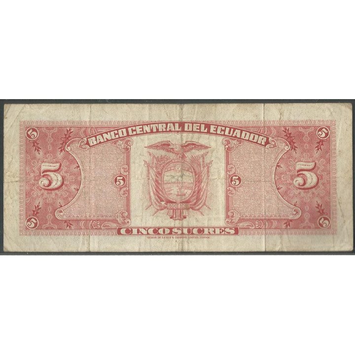 Ecuador, 5 Sucres 17 Nov 1966 HE P113b