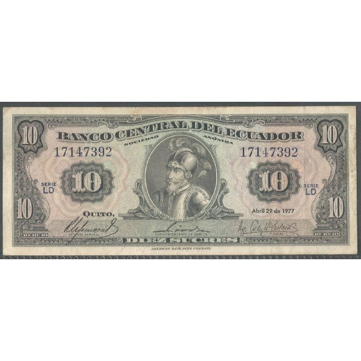 Ecuador, 10 Sucres 29 Abr 1977 LD P109