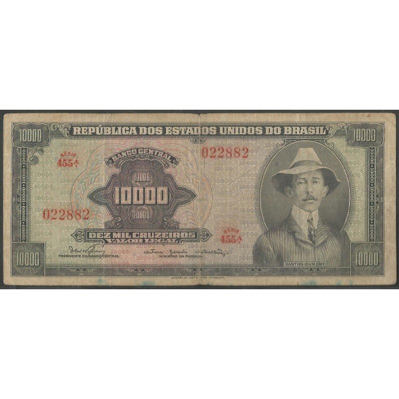 Brasil, 10.000 Cruzeiros ND1966 P182Ba