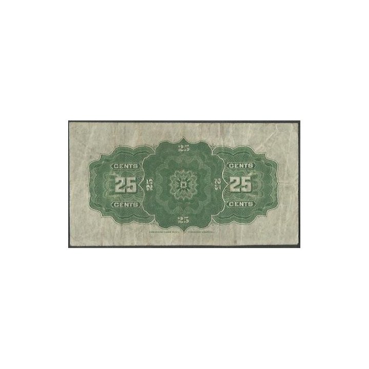 Canada 25 Cents 2 Jul 1923 P10a reverso