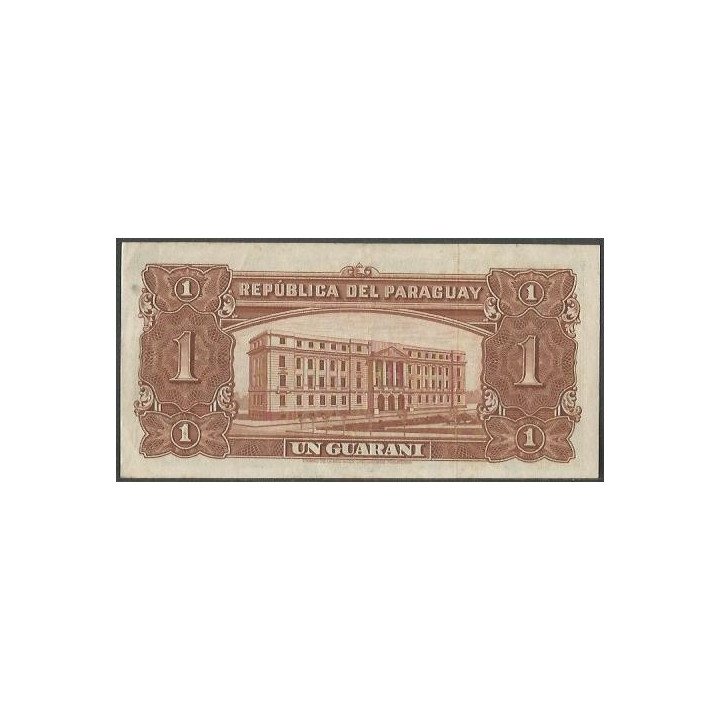 Paraguay 1 Guarani L1952 Serie A P185a1 reverso