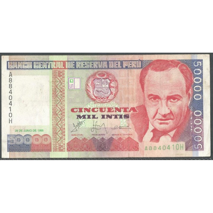 Peru, 50.000 Intis 28 Jun 1988 P142