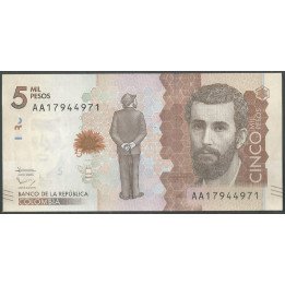 Billete de 5.000 Pesos 19 Ago 2015 Serie AA Radar 17944971 BGWNF5-1
