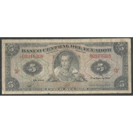 Ecuador, 5 Sucres 1 Ene 1966 HF P113b