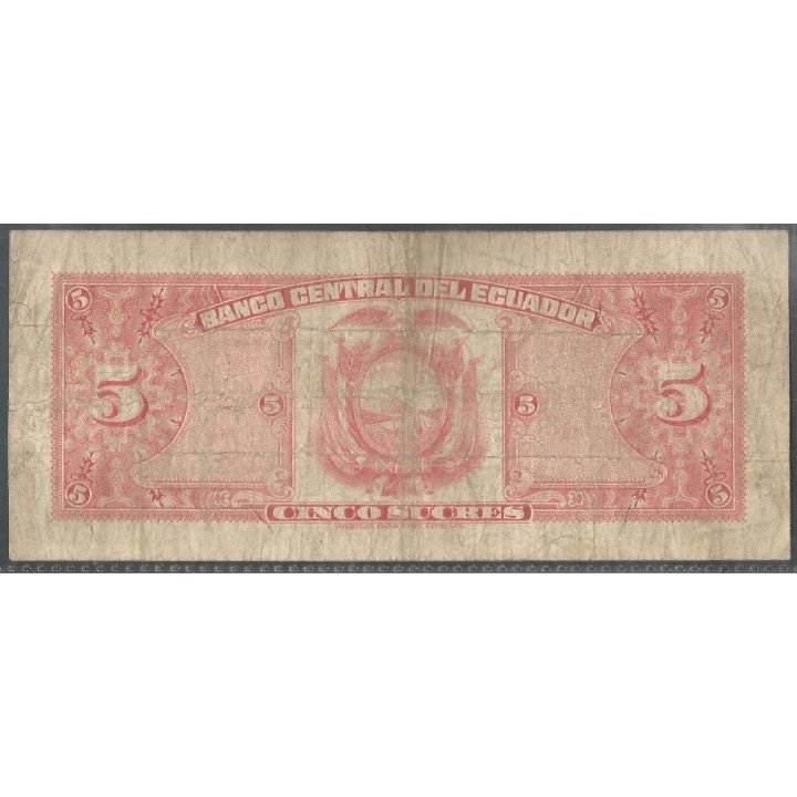 Ecuador, 5 Sucres 1 Ene 1966 HF P113b