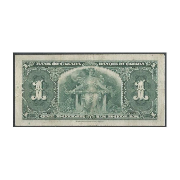 Canada 1 Dollar 2 Ene 1937 P58e reverso