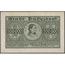 Alemania - Dusseldorf, 100.000 Mark 15 Ago 1923