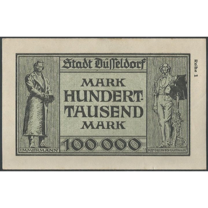 Alemania - Dusseldorf, 100.000 Mark 15 Ago 1923