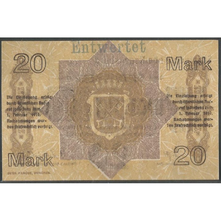 Alemania - Regensburg, 20 Mark 8 Oct 1918