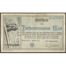 Alemania - Beuel, 500.000 Mark 15 Ago 1923