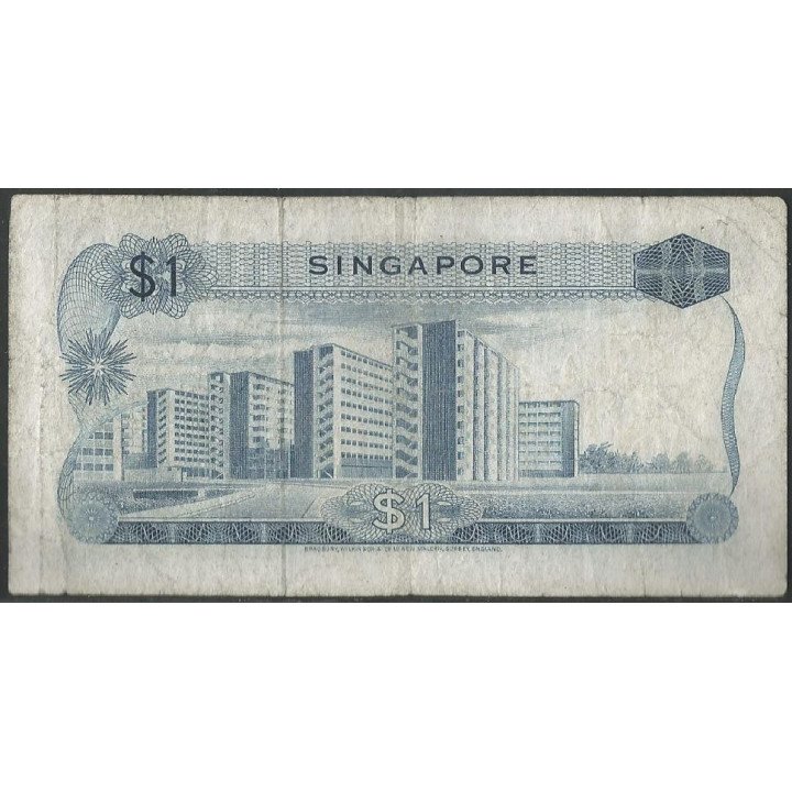 Singapur 1 Dollar ND1967 P1a reverso