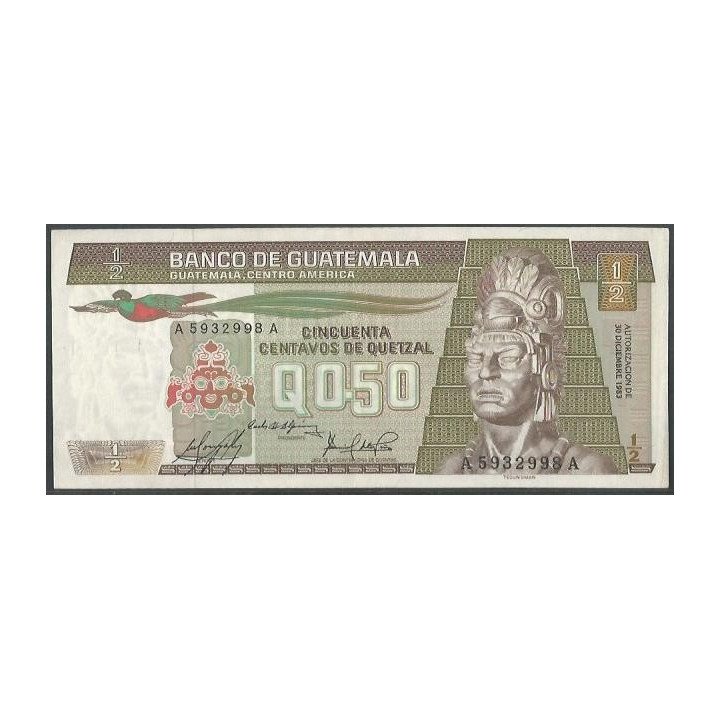 Guatemala 50 Centavos 30 Dic 1983 P65