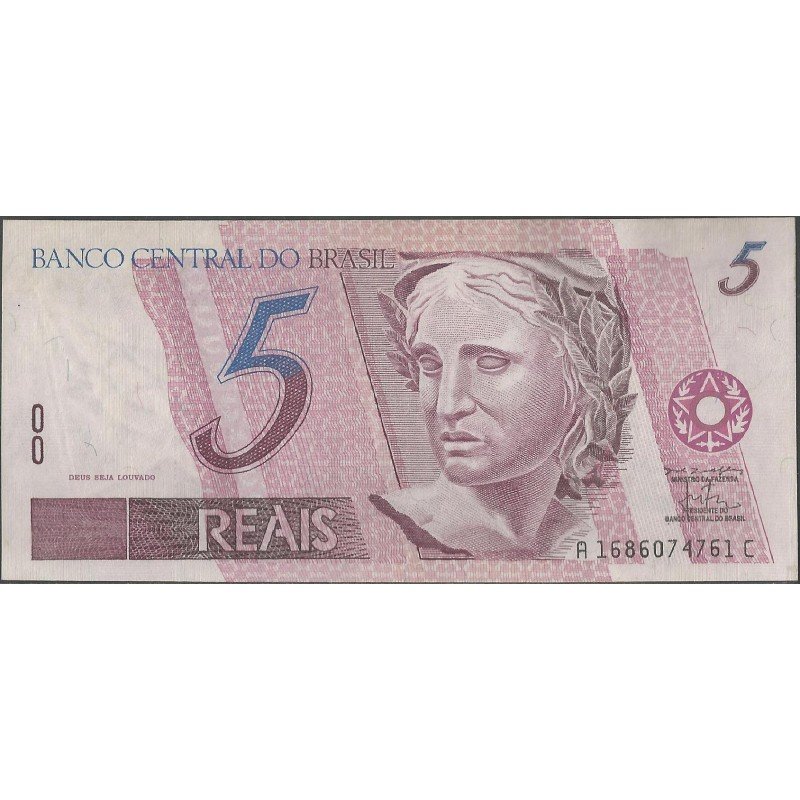 Brasil, 5 Reales ND1997- Firma 43 P244Ak