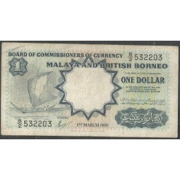 Malaya & British Borneo, 1 Dollar 1 Mar 1959 P8a
