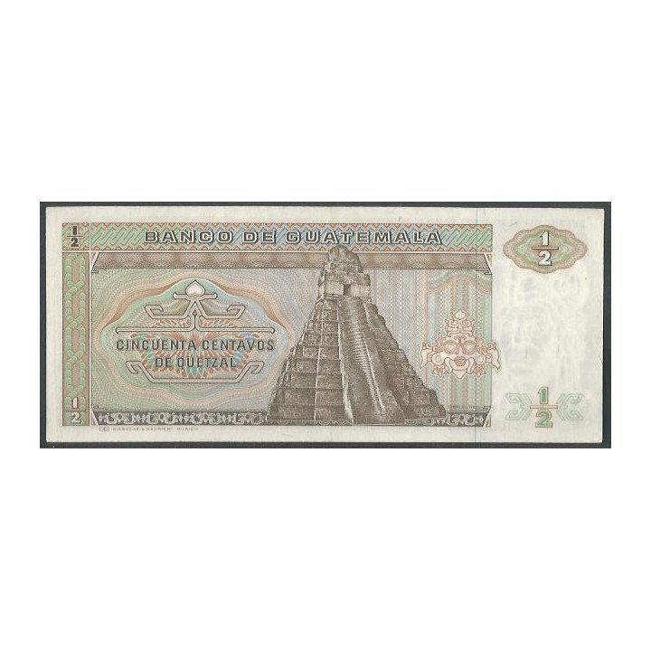 Guatemala 50 Centavos 30 Dic 1983 P65 reverso