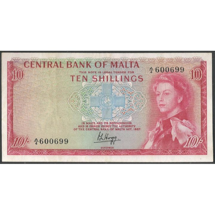 Malta, 10 Shillings L1967 (68) P28a
