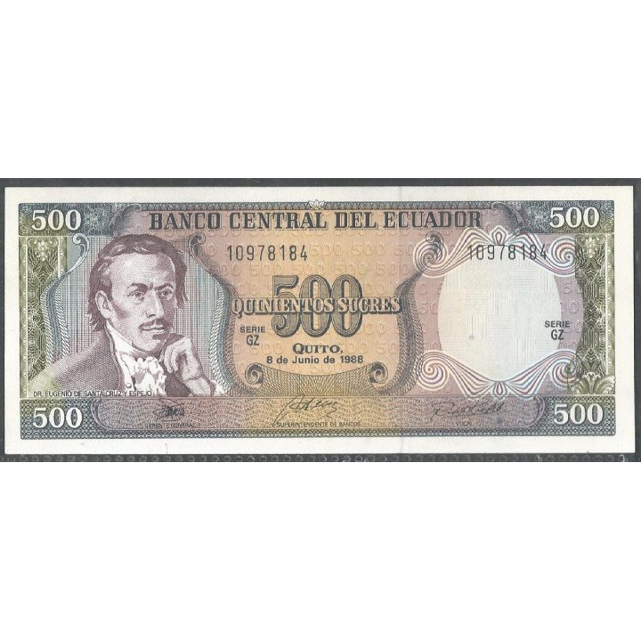 Ecuador, 500 Sucres 8 Jun 1988 GZ P124A