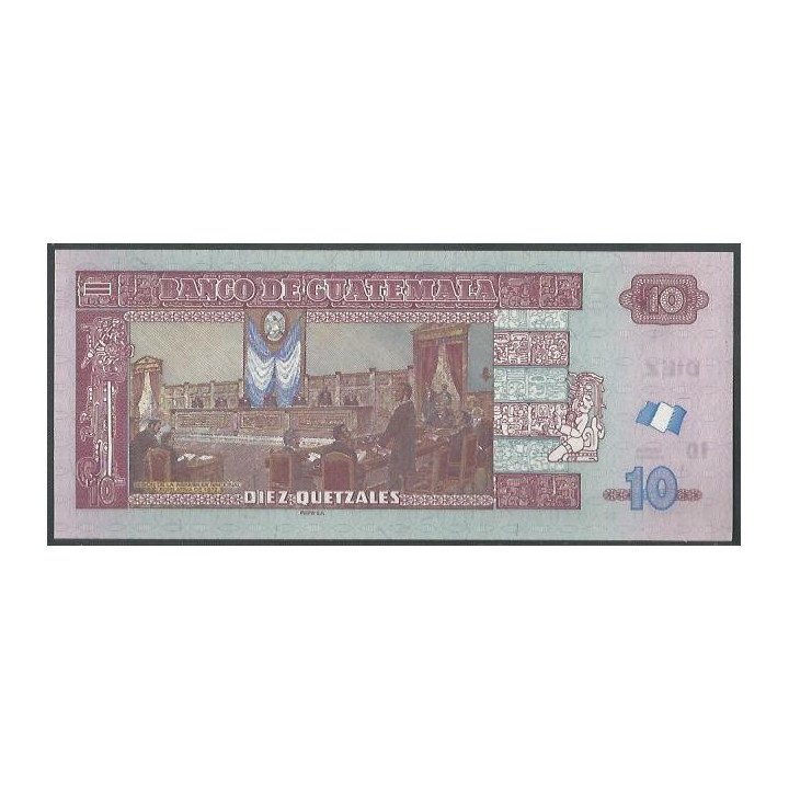 Guatemala 10 Quetzales 13 Feb 2019 P123Af reverso