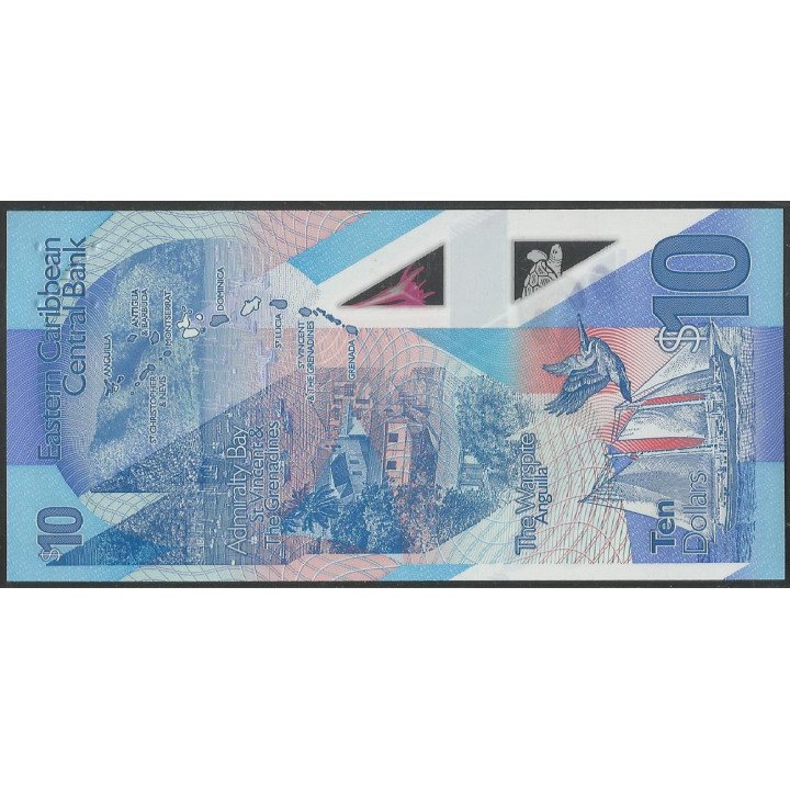 Estados del Caribe Oriental, 10 Dollars ND2019 P57