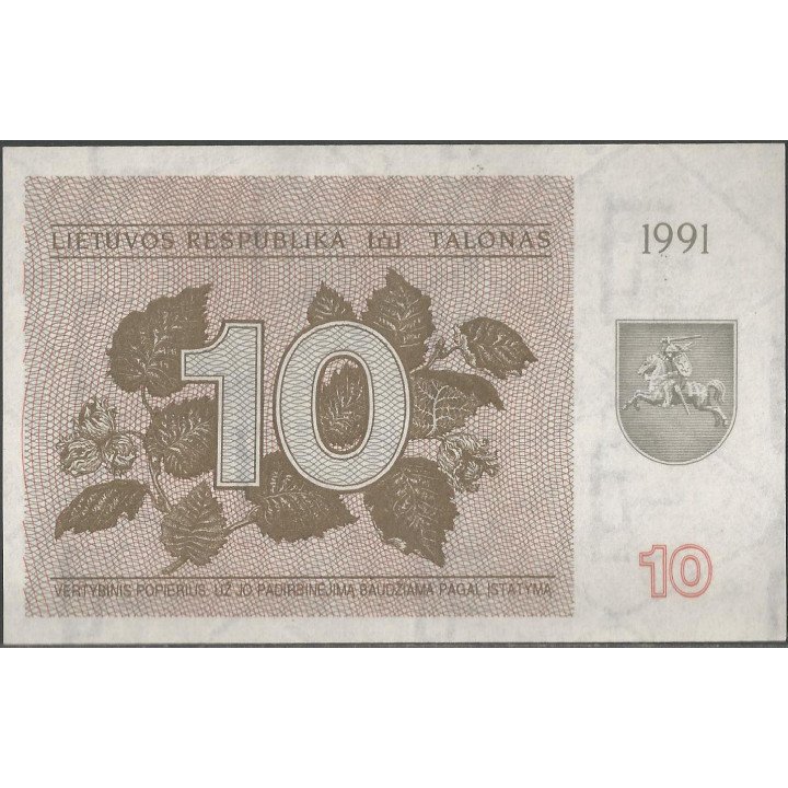 Lituania, 10 Talonas 1991 P35