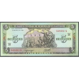 El Salvador, 5 Colones 16 May 1990 P138