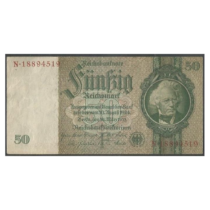 Alemania 50 Reichsmark 30 Mar 1933 P182a