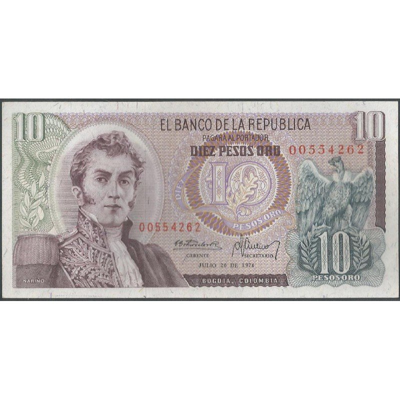 Billete de 10 Pesos 12 Oct 1970 BGW188