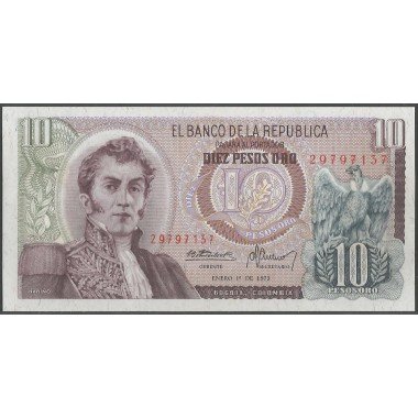 Billete de 10 Pesos 1 Ene 1973 BGW190