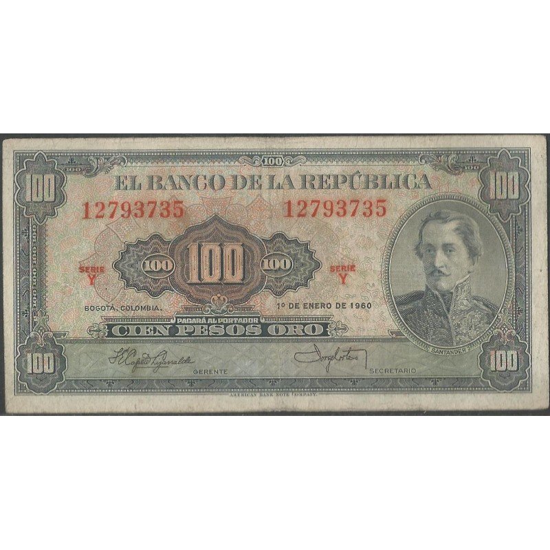 Billete de 100 Pesos 1 Ene 1960 BGW294