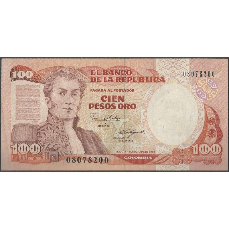 Billete de 100 Pesos 12 Oct 1988 BGW327