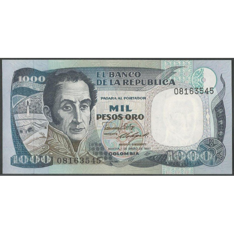 Billete de 1.000 Pesos 1 Ene 1987 T.D.L.R. BGW416
