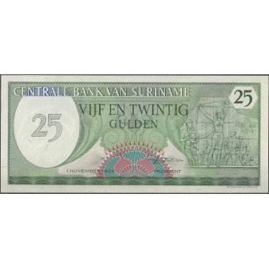 Suriname, 25 Gulden 1 Nov 1985 P127b